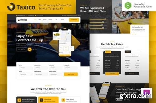 ThemeForest - Taxico v1.0.0 - Taxi Company & Online Cab Service Elementor Template Kit - 34438955