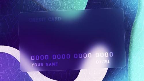 Videohive - Abstract design of a new bank credit card on the background of blue flowing shapes - 34337903 - 34337903