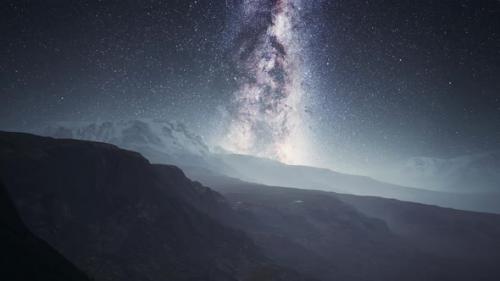 Videohive - Camera Follow the Milky Way Rotate in Mountains - 34340098 - 34340098