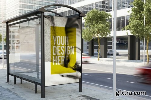 Bus Stop Poster Mockup