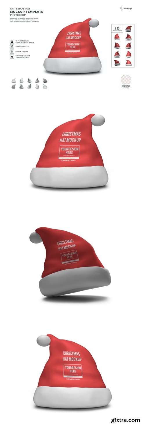 Christmas Hat Mockup Template Set