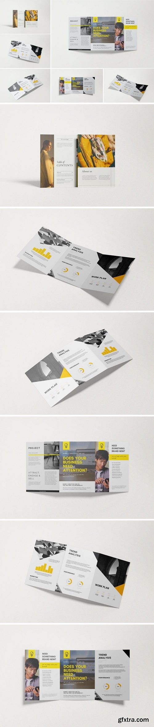 A5 Tri Fold Brochure Mockups