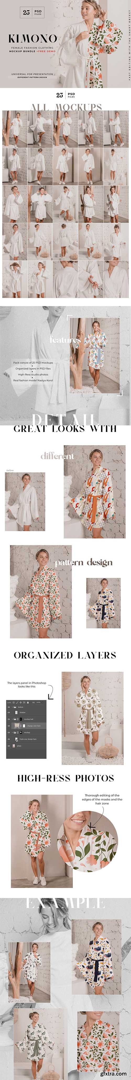 CreativeMarket - Kimono Dress Mockup Bundle + Freebie 6520833