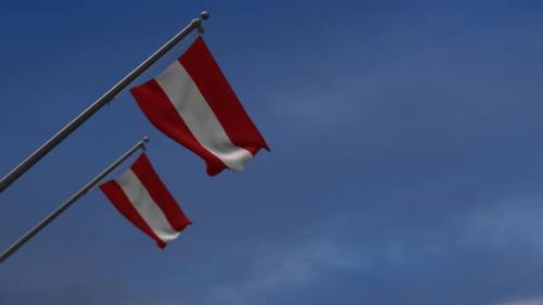 Videohive - Austria Flags In The Blue Sky - 2K - 34343153 - 34343153