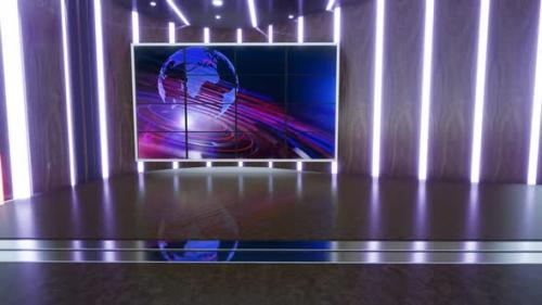 Videohive - News Tv Studio Set Virtual Green Screen Background Loopmotion Footage 42 - 34345425 - 34345425