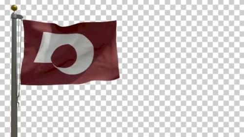 Videohive - Kumamoto Prefecture Flag (Japan) on Flagpole with Alpha Channel - 4K - 34345612 - 34345612