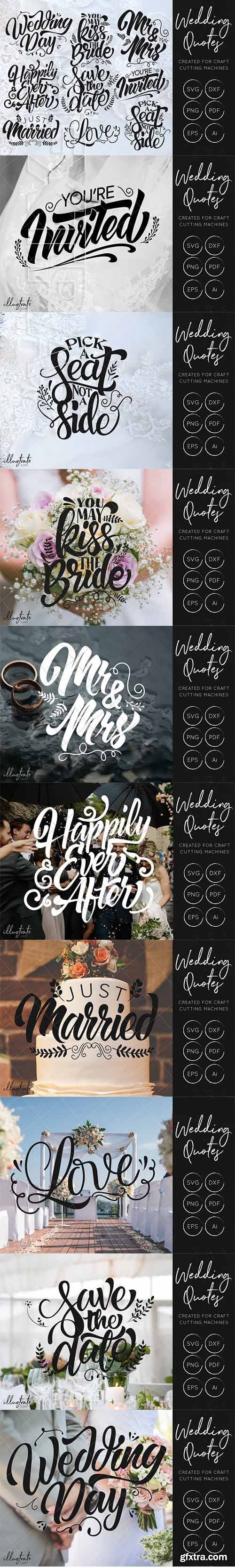 CreativeMarket - Wedding SVG Cut File Bundle 2047490