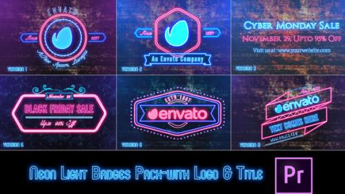 Videohive - Neon Lights Badges - Premiere Pro - 34093951 - 34093951