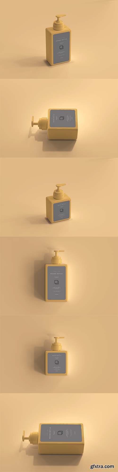 Square pump bottle mockup