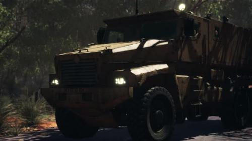 Videohive - Convoy Armored Vehicle on the Road - 34449231 - 34449231