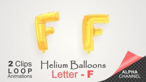 Videohive - Helium Gold Balloons With Letter – F - 34453896 - 34453896