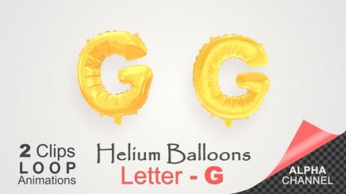 Videohive - Helium Gold Balloons With Letter – G - 34454759 - 34454759