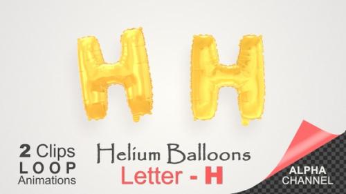 Videohive - Helium Gold Balloons With Letter – H - 34454916 - 34454916