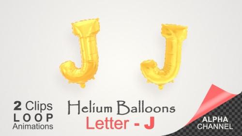 Videohive - Helium Gold Balloons With Letter – J - 34455474 - 34455474