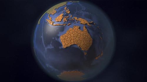 Videohive - Continent of Australia Covered with Dry Cracked Earth - 34456267 - 34456267