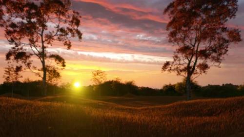 Videohive - Modern Living Room With Nature View and Sunset Autumn Sky - 34463411 - 34463411