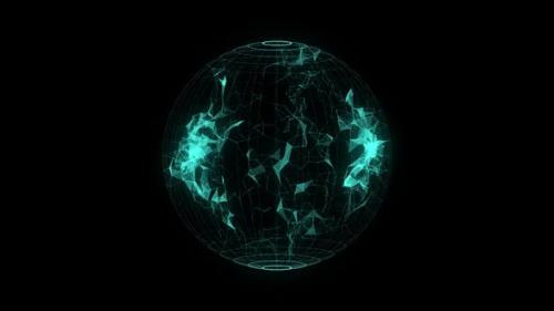 Videohive - Sphere, Globe And Space In The Form Of A Plexus With Alpha Channel, Transparent - 34474942 - 34474942