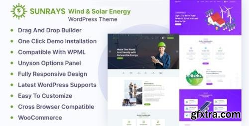 ThemeForest - Sunrays v1.0.0 - Wind & Solar Energy WordPress Theme (Update: 25 October 21) - 25232671