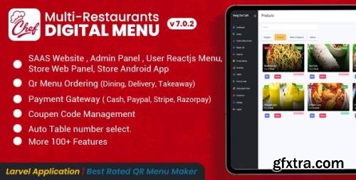 CodeCanyon - CHEF v7.0.1 - SaaS - Contactless Multi-restaurant QR Menu Maker - 27975356