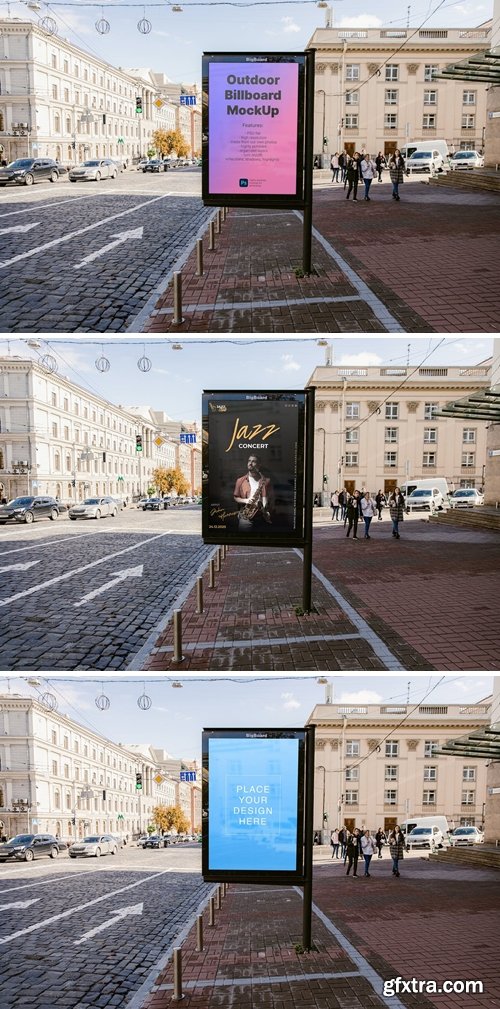 Outdoor Billboard Lightbox Poster Mockup