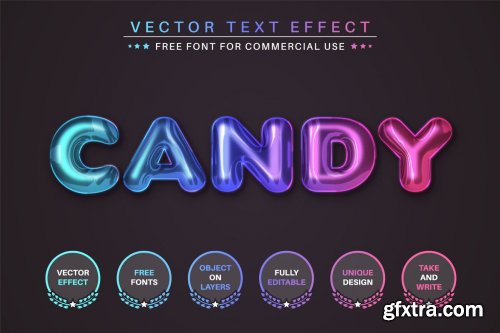 Candy - Editable Text Effect, Font Style