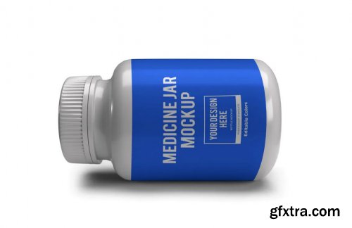 Medicine Plastic Bottle Jar Mockup Template Set