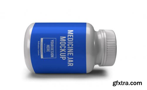 Medicine Plastic Bottle Jar Mockup Template Set