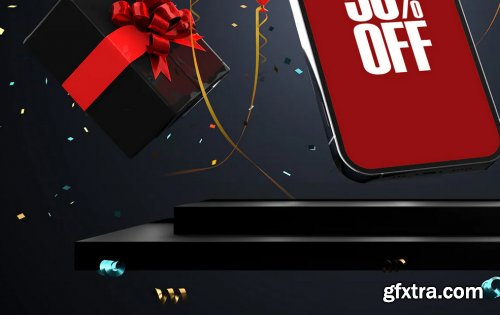 Black Friday Realistic Smartphone PSD Mockup