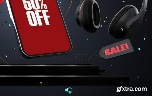 Black Friday Realistic Smartphone PSD Mockup