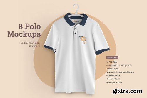 CreativeMarket - 8 Mockups Men Polo 6472306