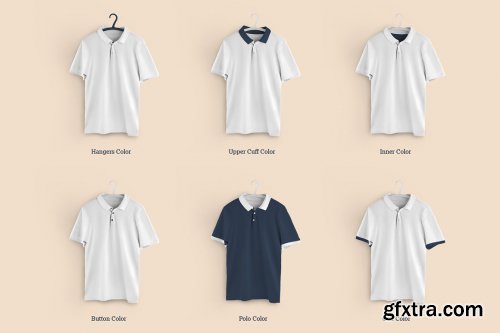 CreativeMarket - 8 Mockups Men Polo 6472306