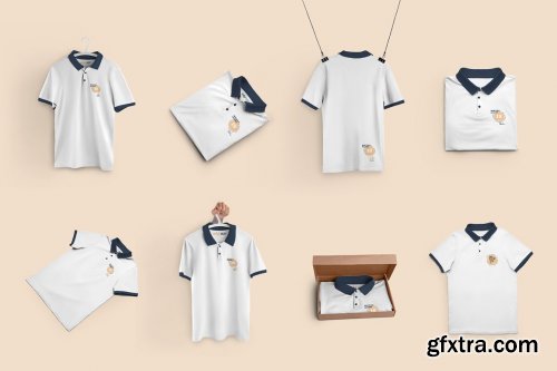 CreativeMarket - 8 Mockups Men Polo 6472306