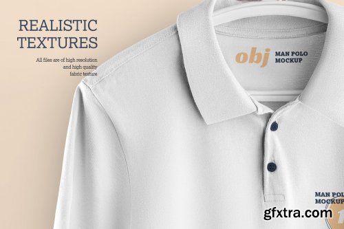 CreativeMarket - 8 Mockups Men Polo 6472306