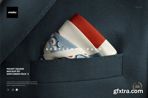 CreativeMarket - Pocket Square Mockup Set 6480967