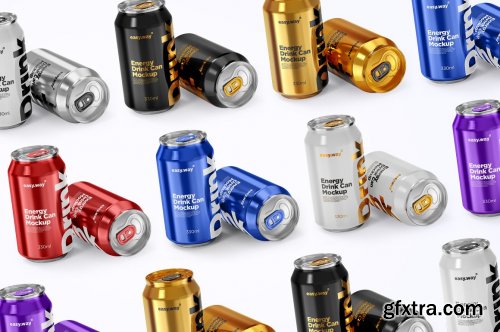 CreativeMarket - 330ml Aluminum Cans PSD Mockup 5740918