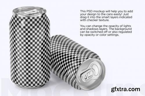 CreativeMarket - 330ml Aluminum Cans PSD Mockup 5740918