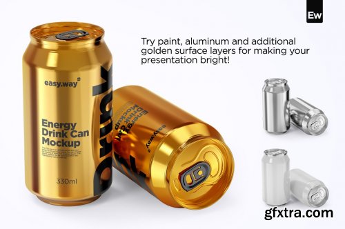 CreativeMarket - 330ml Aluminum Cans PSD Mockup 5740918