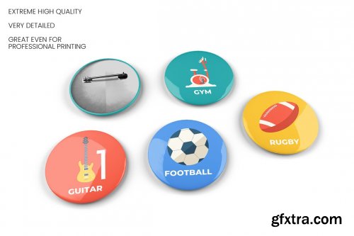 CreativeMarket - Pin Button Badge Mockup - 4 Views 5672634