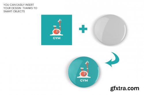 CreativeMarket - Pin Button Badge Mockup - 4 Views 5672634