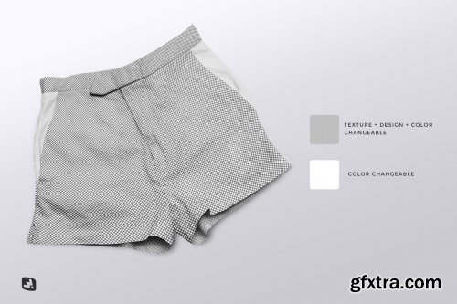 CreativeMarket - Female Cotton Hot Pants Mockup 6211883