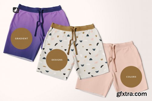 CreativeMarket - Top View Cotton Shorts Mockup 5022216