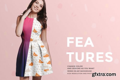 CreativeMarket - Female Short Party Dress Mockup 4265674