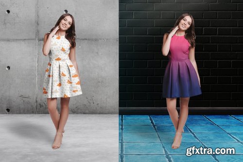 CreativeMarket - Female Short Party Dress Mockup 4265674