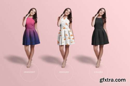 CreativeMarket - Female Short Party Dress Mockup 4265674