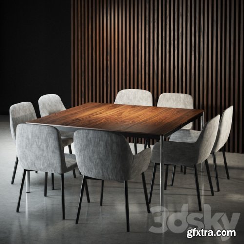 Minotti Flavin chair & Jorn table