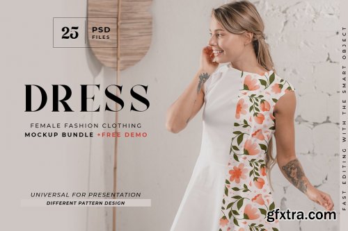 CreativeMarket - Women Sleeveless Dress Mockup Bundle 6504474