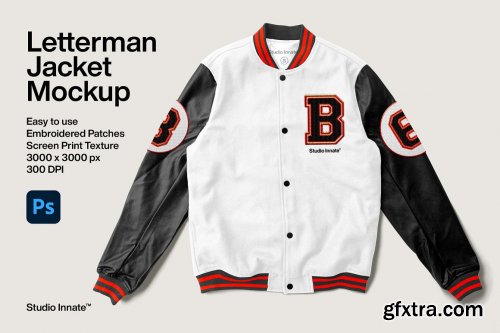 CreativeMarket - Letterman Jacket Mockup 6367030