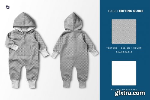 CreativeMarket - Baby Hoodie Jumpsuit Mockup 6231738