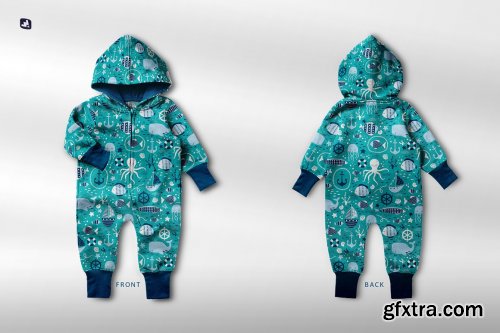 CreativeMarket - Baby Hoodie Jumpsuit Mockup 6231738