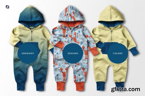 CreativeMarket - Baby Hoodie Jumpsuit Mockup 6231738